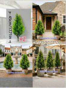 2/1pc Artificial Pine Tree Greenery, Realistic Trunk And Needles, Green, Suitable For Landscape Garden, Entrance, Backyard, Patio, Dining Table Decor, Easter, Christmas, Mother's Day, Bridal Shower And Various Occasions, No Pot Needed, All Season. Now Trending! - Multicolor - View 7