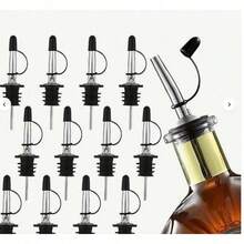12 Pack Stainless Steel Liquor Bottle Pour Spouts With Rubber Dust Caps, Reusable Speed Wine Pourers Oil Dispenser Nozzles For Bar Kitchen Home Restaurant Accessories - 12 Pack Silver - View 8