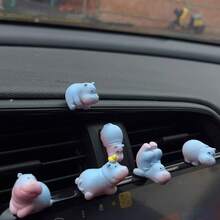 6 piezas Decoración de tablero de coche con hipopótamos lindos. Adornos de animales lindos para coche, adecuados para la decoración de la consola central del coche, se pueden combinar con el espejo retrovisor para la decoración interior del coche. Decoraciones lindas y encantadoras, adecuadas para uso en el hogar, jardín y oficina, pequeños regalos para días festivos - A - Ver 2