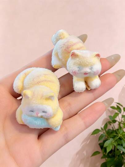 Bộ 2/4 kẹp tóc mèo con hoạt hình lông xù, phụ kiện tóc dễ thương cho nữ và bé gái, phù hợp đeo hàng ngày, đi du lịch, dự tiệc, tựu trường và hẹn hò