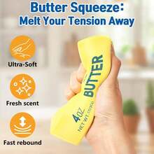 1pc Super Soft Milk Scented Slow Rebound Butter Shaped Stress Ball, Fun Sensory Toy, Relieve Anxiety, Improve Focus, Soft Realistic Butter Squeeze Toy, Colorful Dumpling Stress Ball, Fingertip Sensory Toy, Soft Plush Toy, Suitable For Office, Home, Party Gift, Portable Design, Can Be Put In Handbag, Applicable For Various Holiday Parties, Graduation Season, Back To School Essentials, Helps Improve Mood, Halloween Gift, Christmas Gift, Gift For Female And Male Friends - Multicolor - View 4