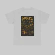 Camiseta de aficionado al fútbol de Brasil, camiseta con gráfico de fútbol, camiseta artística de Rio Futebol - Blanco - Ver 1