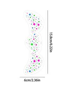 3pcs Y2K Neon Freckle Tattoo Sticker Set, Colorful Star, Moon & Heart Pattern Face Stickers, Waterproof Neon Freckle Stickers For Music Festivals, EDM Parties & Party Makeup - Multicolor - View 11