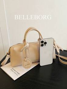 BELLEBORG 優雅百搭復古紋理女款手提包 - 米色 - 查看 10