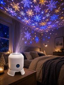 Lampu Malam Bentuk Kepingan Salju Lembut, Lampu USB Type-C untuk Suasana Liburan yang Nyaman - Kepingan Salju Romantis - View 3
