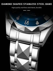 LIGE Fashion Casual Luxury Men's Watch, Waterproof Luminous Quartz Watch With Calendar Dial Wristwatch - Silver - View 9
