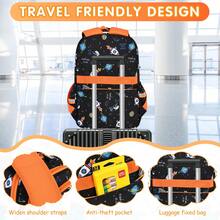 3pcs Men's Highly Attractive Backpack, Handbag And Portable Storage Bag Set, With Rocket Pattern, With Trolley Sleeve, Multi-Pocket Large Capacity Backpack, Suitable For Campus, Travel, Camping, Holiday Gifts. - Three-piece Set - View 5