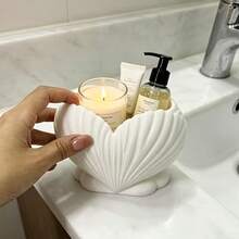 Heart-Shaped Shell Design Bathroom Storage Rack, Art Studio Pen Holder, Bathroom Storage Accessories, Makeup Brush Holder - A - View 3