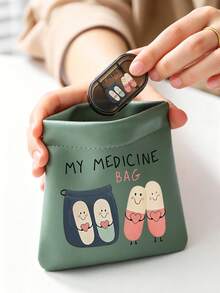 Pill Pattern Medicine Storage Bag, Transparent Pill Box, Compact Pill Storage Bag And First Aid Kit, Waterproof Storage Bag, Essential Medical Accessories, Portable Medicine Storage Solution Suitable For Daily, Outdoor And Dorm Use, Multi-Functional First Aid Kit Designed For Health-Conscious And Frequent Travelers, Suitable For Travel And Outdoor Activities, Back To School, Christmas, Student Essentials - Multicolor - View 4