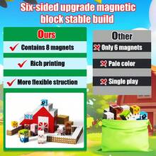 54/108pcs Magnetic Building Blocks Set - Farm Animals & Farmer Theme STEM Learning Toy, DIY Magnetic Cube Blocks, Creative Construction Educational Toy For Kids, Perfect Gift For Christmas, Birthday, Easter - Multicolor - View 6
