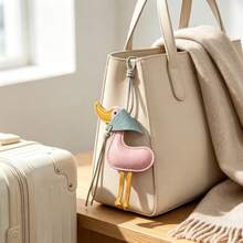 Duck Leather Keychain Ins Style Cute Backpack Charm Accessory Versatile Leather Keyring Couple Small Gift, Bag Pendant, Fashionable Versatile Accessory, Beach Style Decoration, Suitable For Couple Gift, Holiday Gift, Graduation Gift, Birthday Gift, Back To School Gift - Multicolor - View 12