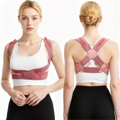 Corrector de Postura para Hombres y Mujeres, Faja para Postura de Espalda Invisible con Soporte Lumbar, Enderezador Ajustable, Alivio Del Dolor de Cuello Y Cintura, Apto para muchas ocasiones, M