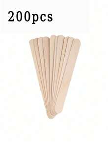 200pcs Natural Wooden Hair Removal Spatulas-Precision Tools For Hair Removal On The Eyebrows And Various Parts Of The Body. Serving As Both An Applicator And A Spreader, They Are Suitable For Use In Spas And At Home-A Summer Hair Removal Essential. - Multicolor - View 7