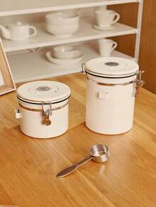 Haus Hana 1pc Stainless Steel Airtight Coffee Container With Spoon, Storage Canister Set, Coffee Jar Canister With Scoop For Coffee Beans Tea 1.2L/1.8L - Multicolor - View 4