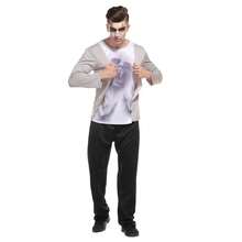 Halloween Horror Costume Demon Vampire Costume Horror Skull Print Set Suitable For Adult Holiday Party Performances - Multicolor - View 7
