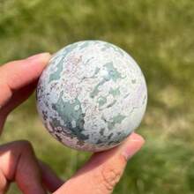 1pc Random Auspicious Jade Ball-Polished Stone Sphere,Crystal Gift, Holiday Gift,Room Decoration - Multicolor - View 11