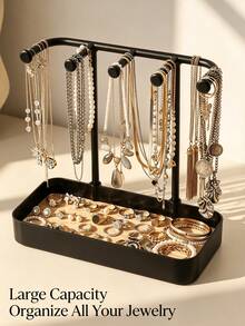 Jewelry Storage Box, Jewelry Box, Used For Storing Necklaces, Earrings, Jewelry, Keys, Perfume, Lipstick, Glasses And Watches. Space-Saving Multifunctional Storage Rack, Durable Plastic Design, Suitable For Small Spaces, Perfect Gift For Living Room. - Multicolor - View 4