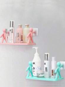 Creative No-Drill Portrait Design Storage Rack, Bathroom Decor Shelf, Suitable For Renters, Multi-Functional Cosmetic Storage, Toiletries And Bathroom Accessories Organizer, Office And Home Decor Storage, Mother's Day Gift, Dorm Essentials, College - Multicolor - View 8