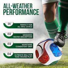 1 Set Football Sports Equipment, Standard Size 5 2026 Football, Laminated Training Ball And Grip Socks, Fashionable Matching, Professional Sports Gear - Multicolor - View 6