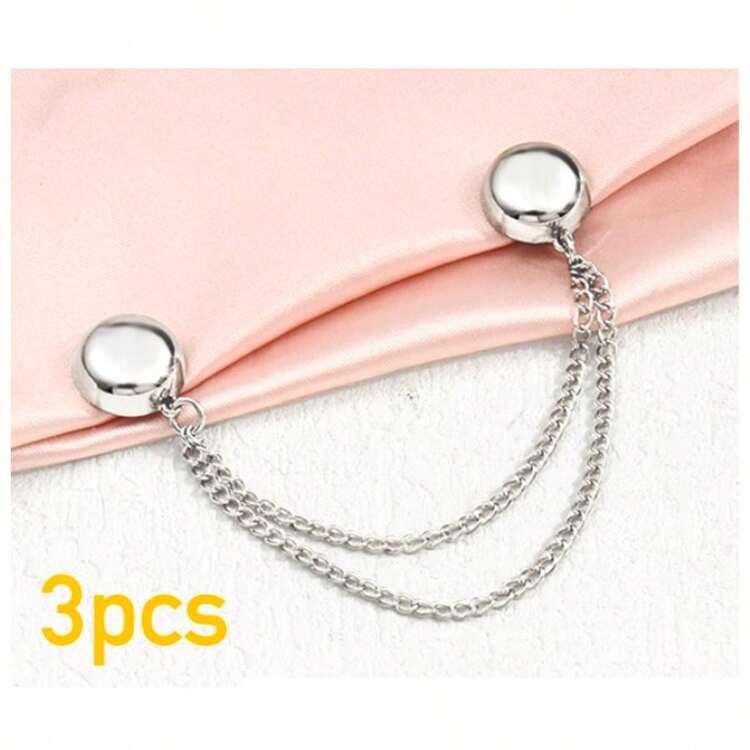 1/3/6pcs Adjustable Magnetic Hem Clips And Sleeve Clips - Durable Alloy Material With Detachable Chain, No-Sew Hem Shortening, Suitable For Pants, T-Shirts, Scarves, Shawls, Headscarves, Cardigans, Belts. Multi-Functional Unisex Accessories For School And Daily Commute. - Multicolor - View 13