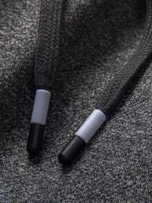 Men's Long Pants Winter Minimalist Solid Color Thermal Lined Joggers With Side Zipper Pockets Elastic Drawstring Waist Loose Fit Versatile Fitness Casual Sweatpants - Grey - View 5