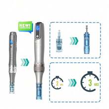Derma Pen M8S Professional Beauty Pen Skin Care Tool Set, Includes 12pcs 0.25MM Round Nano Replacement Needles - Grey - View 2
