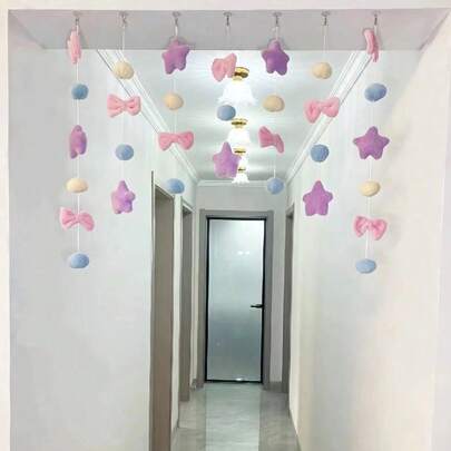 Juego de 7/9, Exquisitas Cortinas con Forma de Corazón Rosa, Cortinas Colgantes Adecuadas para la Decoración de la Habitación, Cortinas Utilizadas para Separar Habitaciones, Decoración del Hogar, Adecuadas para Bodas, Fiestas de Navidad y Diversas Reuniones.