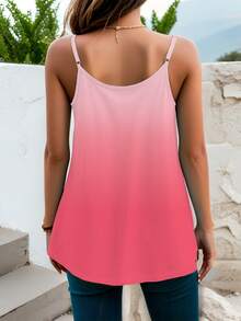 2PCS Summer Casual Gradient Print Plus Size Camisole - Pink + Blue - View 7