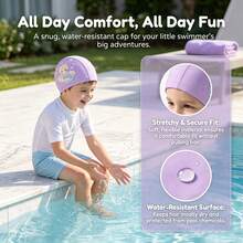 Children's Swimming Cap, Soft Silicone Material, Waterproof Anti-Slip High Elasticity, Suitable For 3-14 Years Old Boys And Girls, First Day Of School - Multicolor - View 2