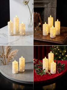 2/4/5/8/12pcs Fairy Candle Lights, With Timer Remote Control, Embedded Twinkle String Lights, Battery Powered, Suitable For Home, Halloween, Christmas, Valentine's Day, Mother's Day, Birthday, Wedding, Party - White - Exterior String Lights - View 8