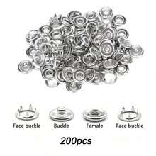 200pcs 5-Claw Metal Snap Fastener Complete Tool Set With Manual Installation Pliers + Metal Snap Fasteners + Storage Box, DIY Handmade Accessories For Clothing, Bags, Hats, Beginner Gift - Multiple Styles - View 10