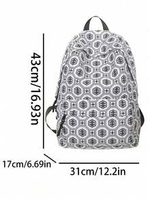 Waterproof Stain Resistant Student Backpack, Independent Front Storage Compartment, Fits 14 Inch Laptop, For Junior High College Weekend Trip - Multicolor - View 5