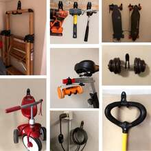 Heavy Duty Wall Mount Tool Hooks Black L-Shaped Iron Hangers 2 Pack With Complete Screws, Garage Garden Storage Rack For Shovel Broom Rake, Rustproof Strong Load Bearing, Wall Fence Universal Organizer - Large (4 Pieces, Including Nails) - View 11