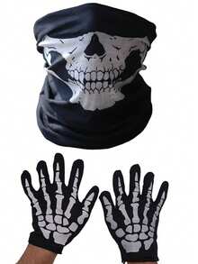 1pc Halloween Gift Box Set, Unisex All-Season Skeleton Funny Face Mask Balaclava Cycling Mask Neck Gaiter, Suitable For Daily Cycling, Party, Outdoor Travel - Multicolor - View 8