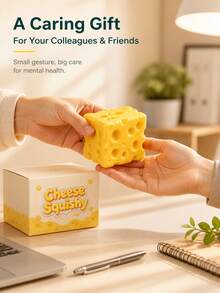 2/1pc Large Soft Squeeze Cheese Block, Adult Prank Gift, Adult Sensory Squeeze Toy - Cheese Squeeze Toy,Squeezable Cheese Squeeze, Soft Cheese Squeeze, Realistic Cake Texture, Slow Rebound - View 10