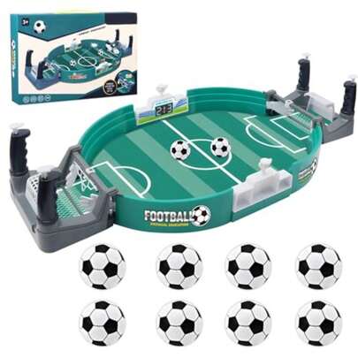 Juego de mesa de fútbol interactivo Balana, juego de mesa de pinball de fútbol mini con 8 pelotas, para sala de juegos interactiva de futbolín para niños y adultos, noche familiar, verde