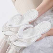 1 par de chanclas de masaje minimalistas y plegables, pantuflas suaves antideslizantes para interiores, sandalias portátiles para viajes y playa - zapatillas - Ver 12