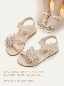 Water Drop Fireworks Girl Sandals, Summer Style, Hook And Loop Design, Pairs Well With Princess Dress To Enhance Atmosphere - White - View 1