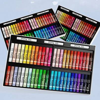 Conjunto de Pastéis a Óleo Macios 24/36/48 Cores, Bastões de Desenho Vibrantes Cremosos de Cor Intensa, para Iniciantes, Graffiti e Pintura de Esboço, Ferramentas Educativas de Treino Interativo
