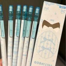 4pcs Bow Decor Neutral Pens, Large Ink Capacity, High-Value Macaron Color, Portable Transparent Barrel, Smooth Writing Stationery For Students Classroom And Office, NS Style Ribbon Bow Neutral Pens, Large Ink Capacity, High-Value Fresh Appearance, Lightweight And Portable, Student Daily Note-Taking And Office Writing Pens - Pen - View 7