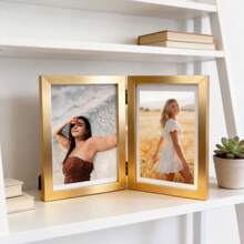 1pc Foldable Photo Frame With Opening Design, Perfect For Storing Souvenirs, Travel Photos And Pet Photos. Suitable For Bedroom Desk, Living Room Shelf, Office Decor Or Couple Memory Collection. Essential Minimalist Home Decor - Multicolor - View 4