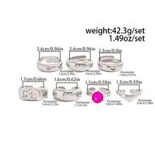 7pcs Set Minimalist Fashion Luxury Rhinestone Metal Toe Rings, Women's Summer Accessories, Daily And Vacation - Silver - View 6