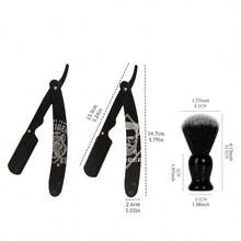 Perlengkapan Cukur Jenggot Pria dengan Pisau Cukur Lurus & Kuas untuk Perawatan Halus, Set Cukur Premium + 10 Mata Pisau - Sisir jenggot + sikat jenggot - View 11