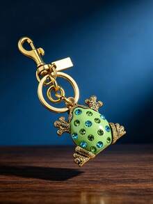 1Pc Bag Charm, Keychain, Purse Pendant, Car Key Holder, Handbag Accessory,Frog Shaped Pendant, Crystal Frog Charm, Enamel Frog Ornament,Unisex Gift - Multicolor - View 4
