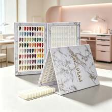 160 Colors Nail Polish Color Chart Display Book, Includes 240 Pieces Water Drop Shaped Nail Art Stickers, Salon Gel Nail Polish Sample Book, Suitable For Nail Artists - Multicolor - View 1