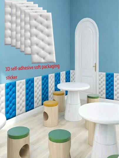Self-Adhesive 3D Foam Wall Panels - Thick And Durable Plastic Texture, Easy To Cut And Install, Reusable Modern Headboard And Kitchen Wall Decor, Matte Finish, DIY-Friendly 3D Wallpaper Alternative, Suitable For Home, Teen Boys Room, Bedroom, Living Room - Creative Soft Headboard Decor, Textured Surface, Shiny Decoration, Suitable For Walls And Furniture, Room Makeover, Home Decor