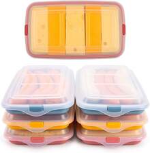 Set aus 6 stapelbaren Behältern für Würstchen und Lebensmittel.Gelb und Grün - 6 - Übersicht 4
