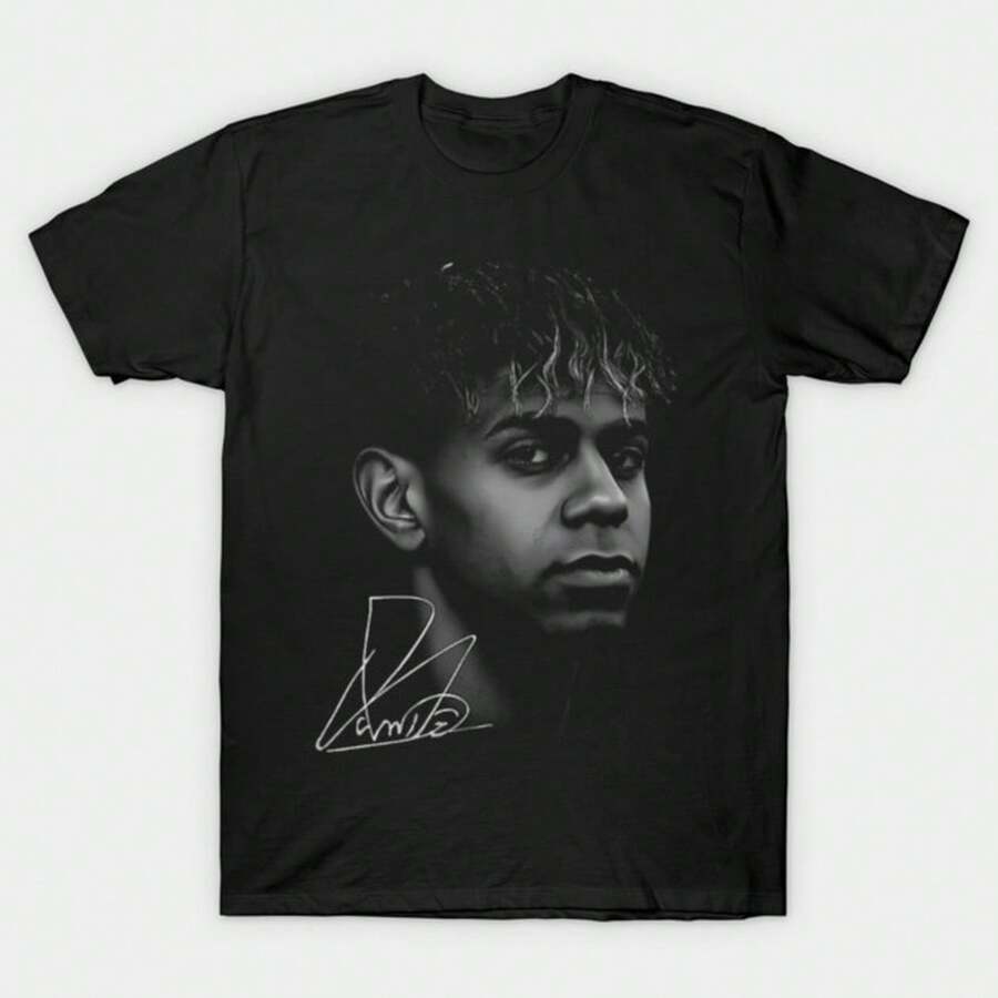 Camiseta L-amine Y-amal Signature para Hombre, romwe, triko, Camiseta de la Copa - Negro - Ver 1