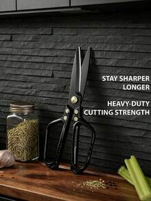 Kitchen Scissors - Heavy Duty Kitchen Scissors With Stainless Steel Titanium Coated Blades, Suitable For Food, Poultry, Meat And Herbs - Sharp Multi-Purpose Cooking Scissors, Dishwasher - Multicolor - View 1