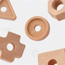 Kids Wooden Early Education Matching Game Toy, Shape Recognition Matching Screw Threading Game Set, Suitable For Fine Motor Skills Training And Parent-Child Interactive Games For Boys And Girls, Children's Festival And Birthday Gift - Multicolor - View 11